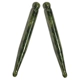 KAJNBN 2 Stück Jade Massage Stäbe aus Natürlichem Xiuyan Jadestein Akupunktur Triggerpunkt Massagegerät für Gesicht Augen Tiefengewebsmassage zur Muskelentspannung und Hautvitalität