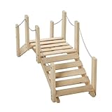 Outsunny Gartenbrücke – Teichbrücke – Gateway aus Holz – Maße 100 x 32 x 48 cm – Tannenholz