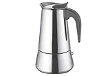 Weis Espressokocher für 10 Tassen aus Edelstahl in der Farbe Silber 500ml, Maße: 12,7cm x 16,5cm x 22,5cm, 16979