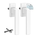 VOOXA Exklusiv Aluminium Fenstergriff | Weiß RAL9016 (35mm), 2 Stück | für Fenster, Terrassen-/Balkontüren aus Holz, Kunststoff oder Aluminium | Kipp-Funktion | ergonomische, angenehme Haptik