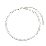 Ushiny Boho Imitation Perlenkette Simulierte Perle Halskette Vintage Festival Perlen Halskette Schmuck für Frauen und Mädchen