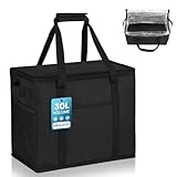 Beautyshow Kühltasche mit verstärktem Boden, 30L Große Picknicktasche, Faltbare Langlebige Einkaufstaschen, Sehr Isolierte Thermotasche für Einkauf Picknick Camping Strand BBQ Outdoor Reisen Auto
