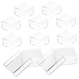 OATIPHO 10 Stück Kartons storage boxes aufbwahrungs-box vorratsboxen ablagekasten kunststoffkisten Würfel Anzeige Deckel Abteil Probenvitrine mineralischer Musterkoffer Plastik Transparent