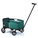 hauck Bollerwagen Eco Light für 1 Kind ab 2 Jahren bis 50 kg, mit Sitzpolster, Eva Reifen, Abnehmbare Gefederdte Deichsel, rutschfeste Griffe, Zusammenklappbar (Green)