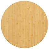 AJJHUUKI Tischplatte Ø 70 x 1,5 cm, Bambus-Möbel, Tischzubehör, Tischplatten