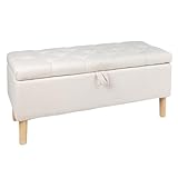 Riess Ambiente Chesterfield Truhenbank Castle 100cm beige Sitzbank Landhausstil mit Stauraum Bank Truhe Flurbank Bettbank