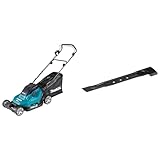 Makita DLM432PT2 Akku-Rasenmäher 2x18V / 5,0 Ah, 2 Akkus + Doppelladegerät + Sichelmesser 38cm