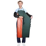 DBREAKS Unisex Schürze Metzgerschürze Arbeitsschürze mit Ärmelschützer, PVC Wasserdicht Schürzen, Gummischürze, Ölresisten Schürze, Latzschürzen Gastronomie, Industrial Apron, Metzgereibedar, Grün