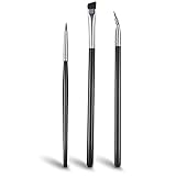 Lusofie 3 Stück Eyeliner Pinsel Set Professioneller Augenbrauen Pinsel Augen Makeup Pinsel Abgewinkelter Eyeliner Concealer Ultraflacher Dünner Pinsel Abgewinkelter Augenbrauenpinsel