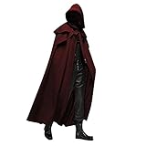 Gyaimxfu Unisex 2024 Halloween Kapuzen Mantel Umhang Sensenmann Vampir Langer Umhang Robe Weihnachten Masquerade Karneval Hexe Cosplay Zubehör Fancy Dress Kostüme für Erwachsene Kinder