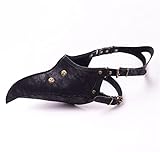 RongXuan Pest Arzt Maske Lange Nase Vogel Steampunk Schwarz Doctor Maske für Halloween Fasching Maskerade Party Kostüm Requisiten