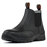 KAM-LITE Arbeitsschuhe Herren S3 Sicherheitsstiefel Stahlkappe Sicherheitsschuhe Rutschfest Wasserdicht Leder Arbeitsstiefel Atmungsaktiv Leicht