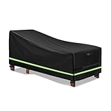 NINMORTH 420D Oxford Gartenliege Abdeckung mit Reflektorstreifen, winddichte Schnallenriemen, 200 x 75 x 70/40 cm, Schwarz