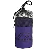 HIGHLAND CAMP Hüttenschlafsack Baumwolle (nur 570g) Mini Schlafsack Ultraleicht - Reiseschlafsack - Ideal für Hostels, Berghütten & Jugendherbergen Marke: Highland Camp (blau)