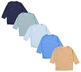 TupTam Baby Jungen Wickelshirt Langarmshirt 5er Set, Farbe: Farbenmix 1, Größe: 50