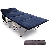 REDCAMP XL Feldbett mit Weich Auflage für Erwachsene 226 kg, 71cm Extra Breite Robust klappbett Campingbett Gästebett klappbar, Betten für Outdoor Camping Reisen Büro Indoor, (Navy Blau)