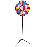 24' Glücksrad Spielzeug Einstellbar Farbe Rad Spiele mit Stativ Editable 18-Slot Raffle Wheel Karneval Prize Spinner für Lotteriespiele, Wortspiele Party, Karneval, Veranstaltung 60cm