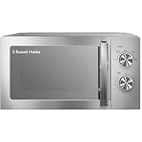 Russell Hobbs RHMM827SS Edelstahl-Mikrowelle 20 Liter 800 W nur manuell mit 5 Leistungsstufen, Auftaufunktion und einfache Reinigung, 35 Minuten Timer