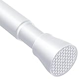 AIZESI 1 Stück Gardinenstange ohne Bohren 70-130cm Teleskopstange Vorhang Verstellbare Gardinenstange Vorhangstange Klemmstange Duschvorhangstange Vorhangstange ohne Bohren Weiß (Durchmesser 22mm)