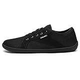 SAGUARO Barfußschuhe Herren Damen Knit Fitnessschuhe Atmungsaktive rutschfeste Minimalschuhe Barfuß Freizeitschuh für Männer Frauen, Öl Schwarz, 44EU