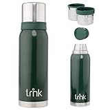 trnk Outdoor Thermosflasche arktis 2 - Edelstahl Thermoskanne 1200ml - BPA-frei - Thermos hält 32 Stunden heiß - Deckel mit 2 Trinkbechern - Spülmaschinenfest