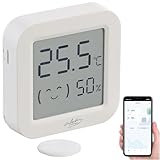 infactory Thermometer: Mini-Thermo-/Hygrometer, Komfort-Anzeige, LCD-Display, Bluetooth, App (Thermometer Hygrometer, Thermohygrometer, Temperatursensoren)