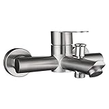 Tecmolog Einhebel Wannenmischer Brausearmaturen Aufputz Edelstahl Badewanne Wasserhahn Mischbatterie für Badezimmer, Gebürstetes Nickel, SNA516