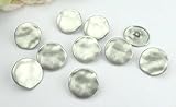 Apfelblüte Style & Accessoires, Metall Knöpfe, Ösenknöpfe, 3 Stück, Silber, 18 mm Durchmesser, Rund Gewellt, Vintage Style