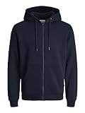 JACK & JONES Male Kapuzenpullover mit Reißverschluss Einfarbig Kapuzenpullover mit Reißverschluss