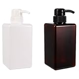 Toyvian 2 Stück Petg Emulsionsflaschen Nachfüllbare Lotion Flüssigseifenspender für Bad und Kosmetik Große Öffnung Auslaufsicher Weiß Braun