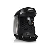 Bosch Tassimo happy friendly Kapselmaschine TAS102E, über 70 Getränke, geeignet für alle Tassen, Abschaltautomatik, nachhaltig, perfekt dosiert, platzsparend, 1400 W, schwarz