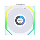 Lian Li Uni Fan SL - LCD Wireless 120 - ARGB-Lüfter - 1,6-Zoll-LCD-Display - 2,4 GHz kabellose Steuerung - Weiß - 120 mm x 120 mm x 5 cm - Desktop Kompatibel