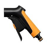 Fiskars Sprühpistolengriff, Stufenlos regelbarer Durchfluss, Mit Frontregler und Ein/Aus-Verriegelung, Universalgröße, Schwarz/Orange, 1065490