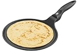 WMF Devil Crepe Pfanne Induktion 27 cm, Crepes Pfanne, Pfannkuchenpfanne mit Teigverteiler und Holzschaufel, Aluguss beschichtet
