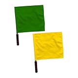 SUPVOX 2 STÜCK Teiliges Handheld Flaggen Robustem Material mit Abgerundeten Ecken Leicht und Sicher für Sport und Verkehrs Schiedsrichter für Signalgebung bei Wettkämpfen und Notfällen