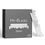 My-Blades® 100 Einseitige Rasierklingen aus deutschem Stahl – Halbe Klinge eisgehärtet für Rasiermesser und Shavette