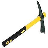 SEUICYNE 1 Stück Robust Spitzhacke, 38cm Kreuzhacke Gartenhacke mit Stahl Geschmiedetem Kopf und Flachhacke für Camping, Prospektion, Gartenarbeit