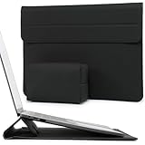 HYZUO 13 Zoll Laptop Hülle mit Standfunktion für 2024-2018 MacBook Air 13 M3 M2 M1, 2024-2016 MacBook Pro 13 M2 M1, 13 iPad Pro/Air M4 M2 2024, Surface Pro 11/10/9/8, mit Kleine Tasche, Schwarz