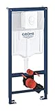 GROHE Solido, 3in1 Vorwandelement, Rohbau-Set für Wand-WC (1,13 m Bauhöhe, mit Bestätigungsplatte Skate Air, 2 WC-Haltebolzen, Schnellverstellung, inkl. Zu- & Ablaufgarnitur), chrom, 38722001