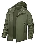 KEFITEVD Angeljacke Herren Winter Viele Taschen Wasserdicht...