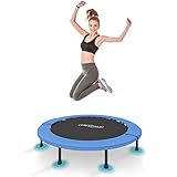 Physionics® Fitness Trampolin - Durchmesser (Ø): 81cm/ 91cm/ 96cm/ 102cm/ 114cm/ 122cm, Indoor und Outdoor, max: 100 KG, mit Randabdeckung - für Kinder und Erwachsene, Gartentrampolin, Mini