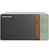 Russell Hobbs RHMM713MG-N manuelle Mikrowelle, 17 l, Griff und Regler in Holzoptik, Mattgrün