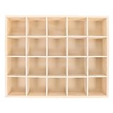 Homoyoyo Setzkasten aus Holz für Sammelgegenstände 20 Cell Unvollendete Aufbewahrungsbox aus Holz, Socken-Organizer, Unterwäsche-Aufbewahrungsbox, Display-Tablett für Schmuck, Sammlerstücke