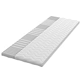 Topper 200x200cm - 7-Zonen Matratzentopper - 5,5cm Kaltschaum-Topper H3 - Atmungsaktive Matratzenauflage mit Antirutschfunktion - Matratzentopper 200x200cm - Bezug waschbar - Bett Topper 200x200