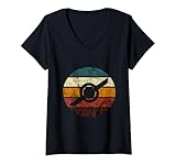Damen One Wheel Float Elektrisches Skateboard Onewheel Vintage Retro T-Shirt mit V-Ausschnitt