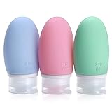 Opret 3 Stück Silikon Reiseflaschen Set, 60ml Auslaufsicher...