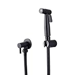 LOSCHEN Bidet Toilettensprüher, Hand Bidet Sprayer, Bidet Handbrause, Edelstahl Duschkopf Bidet Armaturen für Haustierbad/Körperpflege/WC (Schwarz)