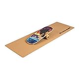 BoarderKING Indoorboard - Balance Board für Indoor-Surfen und Skaten, Gleichgewichtsboard für NeuroMuscular Response Training, inkl. Schutzmatte, 100 mm x 33 cm (∅ x L), Bali