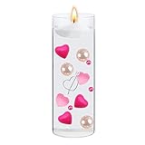 Valentinstag Vasenfüller Hochzeitsdeko Herz Perle Wassergel Perle Schwimmkerzen Herzstück für Hochzeitsdeko Laterne Silber Home (Pink, One Size)