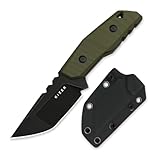 Kizer Quartz Feststehendes Messer, 8cm Tanto AEB-L Taktisches Messer mit Olivgrünem G10-Griff, 3D-Anti-Rutsch-Riffelung Jagdmesser mit Kydex-Scheide für Camping, Wandern und Survival 1086A1